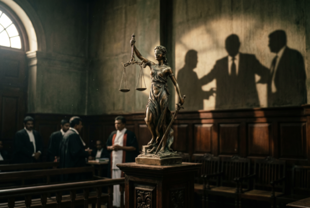 Lady Justice Political Tension