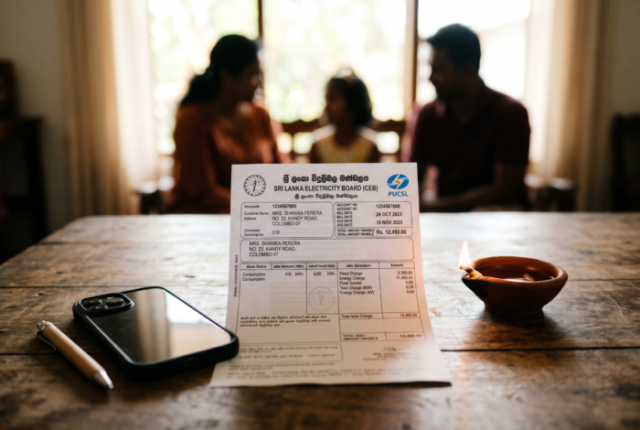 Sri Lankan Electricity Bill Scene