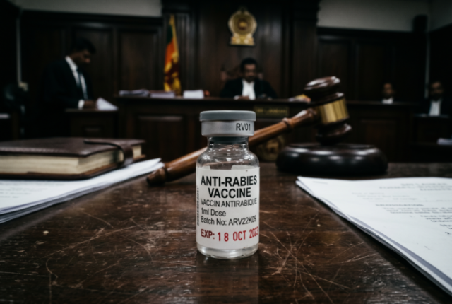 Expired Anti-Rabies Vaccine Vial in Courtroom