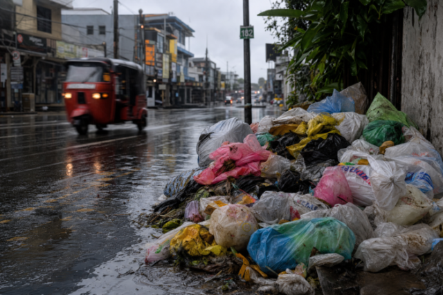 Sri Lankan Street Scene - Rainy Day