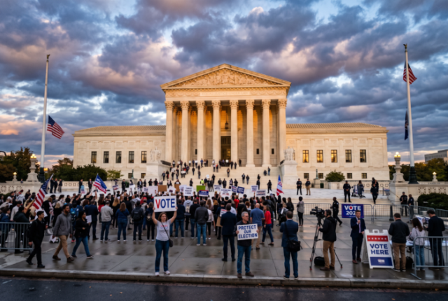 US Supreme Court building election atmosphere